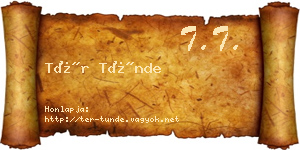 Tér Tünde névjegykártya